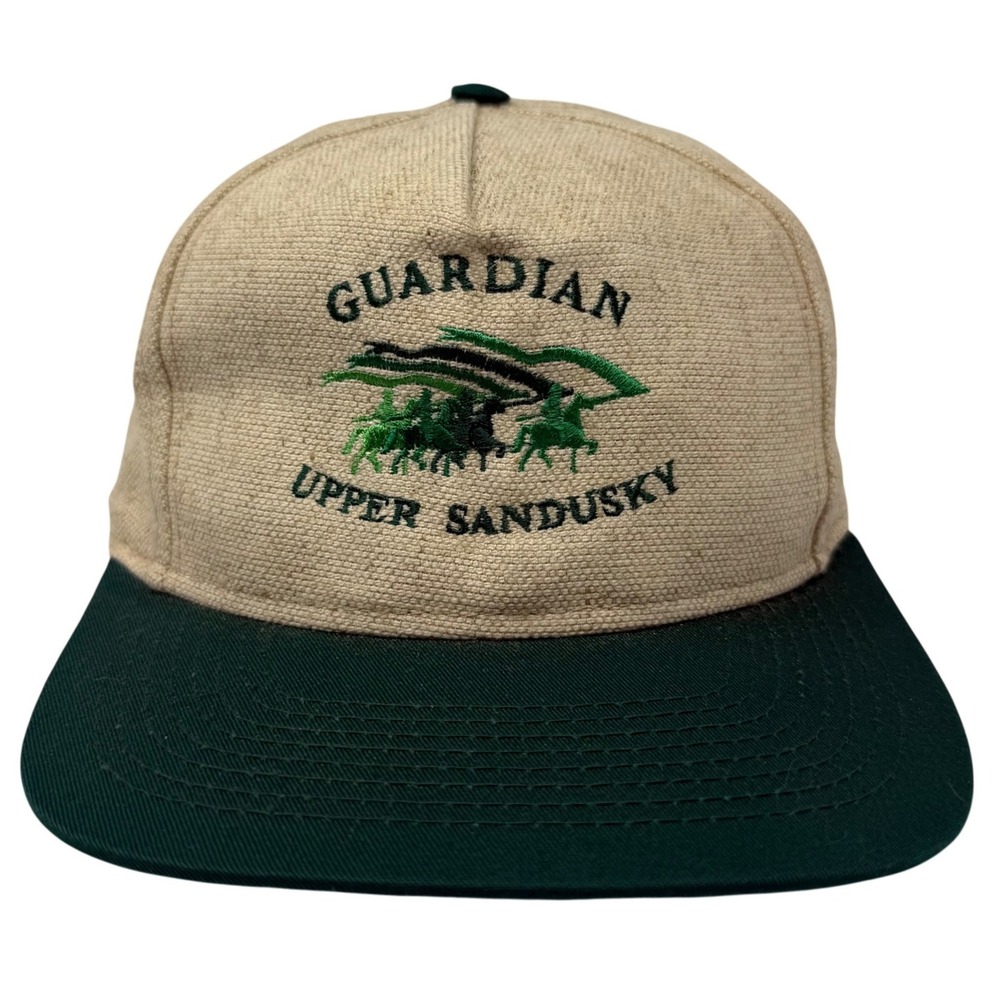 Guardian Upper Sandusky Hat Mens Cream Green Snapback Trucker Sportcap OSFA